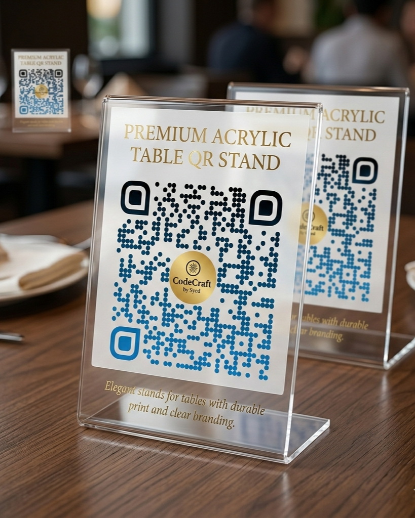 Premium Acrylic Table QR Stands